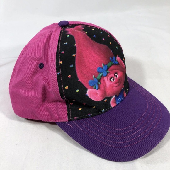 Dreamworks Trolls Baseball Hat Girls Pink Purple Adjustable Snapback Cap OSFM - Picture 3 of 13